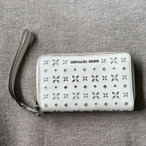 Michael Kors Cream Cutout Wristlet